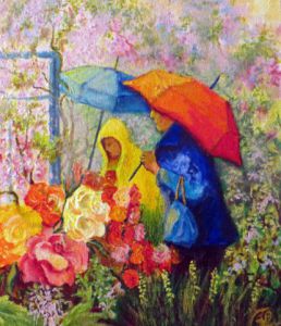 Voir le détail de cette oeuvre: Marché aux fleurs sous la pluie